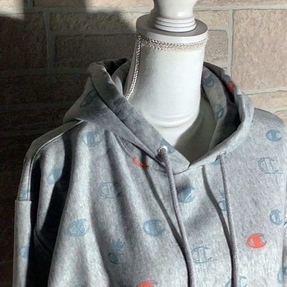 Champion - Sz M - crop hoodie raw hem look - super soft inside - Picture 6 of 9